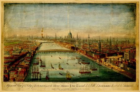 A General View of the City of London, next the River Thames (Colour)